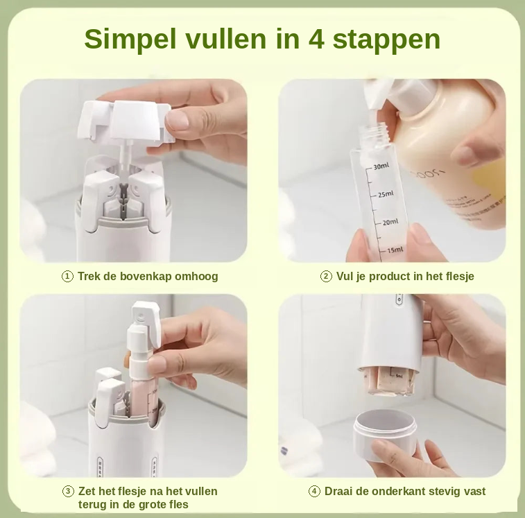 TravelFill Lekvrije Reisflesjes Set