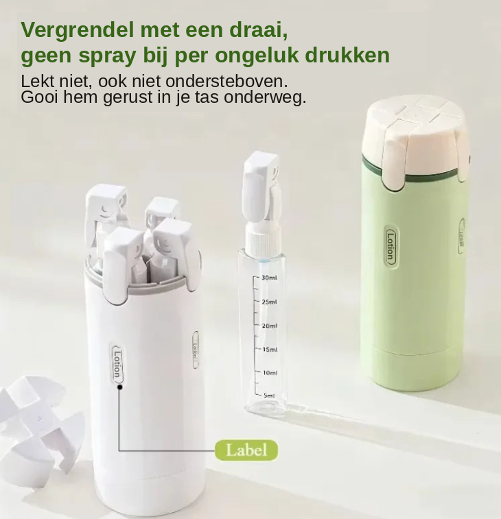 TravelFill™ Lekvrije Reisflesjes Set